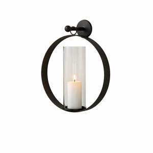 Applique Murale en Verre et Métal Noir, Cadre Circulaire, Design Minimaliste, Fixation Sécurisée, Lumière Chaude, Décoration Intérieure Élégante – Meilleure Vente - Product Image 1