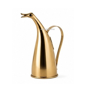 Brass Goose Shape Watering Can With Floral <b>Engraving</b> Durable Gardening <b>Tool</b> - Product Image 6