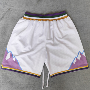 Shorts de basketball blancs Tropicool pour hommes, motif flamant rose, taille à cordon, décontractés, respirants, en tissu mesh polyester à séchage rapide - Product Image 3