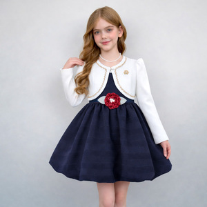 Nouvelle Arrivée Robes de Demoiselle d'Honneur Mariage Enfants 2 Pièces Tenue de Fête d'Anniversaire Robe avec Veste <span class=keywords><strong>Boléro</strong></span> Robes Formelles pour Filles - Product Image 1