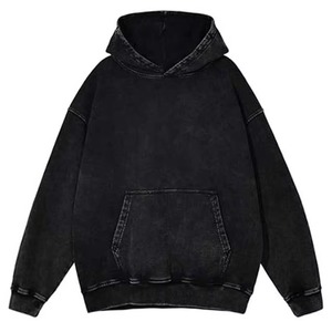 Custom 380GSM <b>Fleece</b> Heavy Weight Oversized Hoodie Vintage Boxy Fit Acid Wash Unisex Mock Neck Sweatshirt Cotton Blended Hoodie - Product Image 1