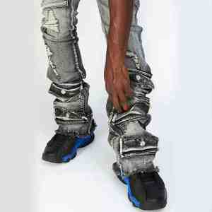 Jeans décontractés pour hommes, coupe droite, vente en gros, 100% coton denim, marron et noir, coupe-vent, respirant, été, automne - Product Image 2