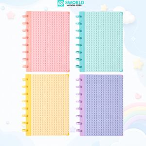 Sworld IP4468 Block Loose-Leaf OEM/ODM <b>A5</b> Disc Binding Refillable PP <b>Notebook</b> 160 Pages Horizontal DIY Multi Color - Product Image 4