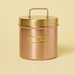 Modern Grey and Copper Kitchen Canister Set Of 3 Airtight Diamond Embossed Metal <b>Jars</b> For Tea Coffee Sugar Storage Decorative - Product Image 4