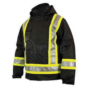 Relevo Custom Hi Visibility <b>Waterproof</b> Reflective Breathable CE Certified <b>Work</b> Safety Jacket for Men with Reflective Stripes - Product Image 2