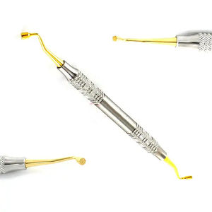 Kit de 4 Piezas de Instrumentos Quirúrgicos Dentales de Acero Inoxidable con Recubrimiento de Plasma Dorado, Reutilizables, para Implantes PRF - Product Image 5