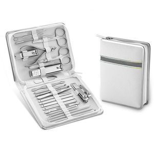 HARRAR GROUP of COMPANIES Adult Professional Classic Stainless Steel Nail Kit 5 in 1 <b>Case</b> 4-Piece Color Dazzling Titanium-Plated - Product Image 2