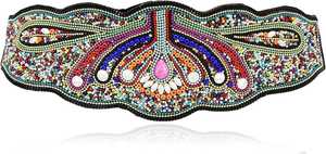 Cinturón de Cintura Bordado con Cuentas Hecho a Mano para Mujer, Accesorio de Moda Étnica Boho, Cinturón de Cintura Bordado con Cuentas - Product Image 2