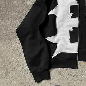 Meilleures ventes – Nouveauté Hiver 2026 – Sweats à capuche épais en polaire pour hommes avec fermeture éclair, motif imprimé et patchs en strass - Product Image 5