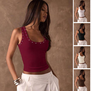 Débardeur court à double bretelle pour femme, sans manches, en tissu extensible doux et respirant, idéal pour la gym, le yoga et le quotidien - Product Image 3
