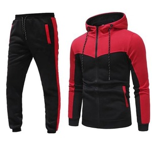 Ensemble de survêtement pour homme, design de mode d'hiver, 2 pièces, personnalisable, avec capuche zippée, matière polaire, couleurs et logo personnalisés - Product Image 4