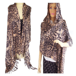 Animal Print Viscose Scarf Tiger Print Scarf Lightweight Soft Fashion Neck Wrap Elegant Wild Pattern Shawl Stylish Womens - Product Image 1