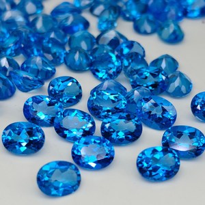 Topaze bleue suisse facettée 10x12mm, pierres précieuses naturelles, topazes bleues pour bijoux faits à la main, bagues, boucles d'oreilles, vente en gros - Product Image 1