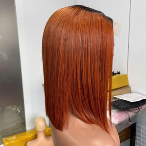 Venta al por mayor 100% Raw Virgin Vietnamita Cabello Humano Peluca Corta Hueso Recto Ombre Marrón Super Doble Extensiones de Cabello - Product Image 1