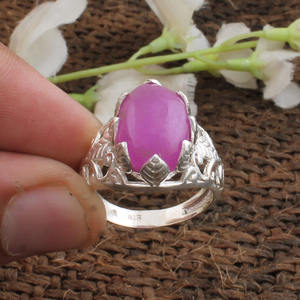 Natural Lavender Purple <b>Jade</b> Flower Ring 925 Sterling Silver Floral Ring Unique Gemstone <b>Jewelry</b> for Women Wedding Gift - Product Image 2
