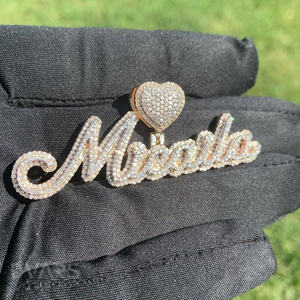 Colgante Hip Hop con Letra Inicial Personalizada, Totalmente Cubierto de Moissanita, Plata de Ley 925, de Lujo para Hombres y Mujeres - Product Image 3