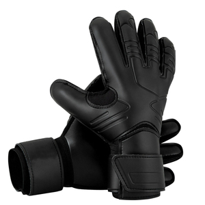 Gants de gardien de but de football tendance, à doigts complets, antidérapants, respirants, en PU, unisexes, avec fermeture auto-agrippante, noirs, écologiques - Product Image 2