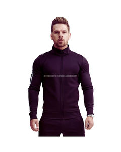 Unisex Custom Logo Gym Wear Track Suit 2PCS <b>Zip</b> <b>up</b> <b>Jacket</b> and Pants Solid Pattern Fitness Apparel for Winter Bulk Order - Product Image 3