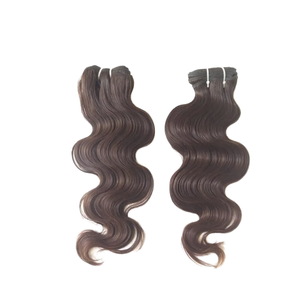 Indian Virgin Remy Hair Wefted Bundles Single Drawn Ends Loose Natural <b>Body</b> <b>Wave</b> Style Raw Temple Hair 100g - Product Image 1