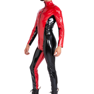Traje Zentai de PU Rojo y Negro, Traje Ajustado de Cuerpo Entero, Manga Larga, Disfraz para Hombres Adultos, Fiesta, Cosplay - Product Image 5