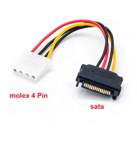 Cable de Alimentación FYX Stock de 4 Pines Molex a 15 Pines SATA, Adaptador de Alimentación IDE, Cable de Extensión de Alimentación para HDD/SSD, 20 cm