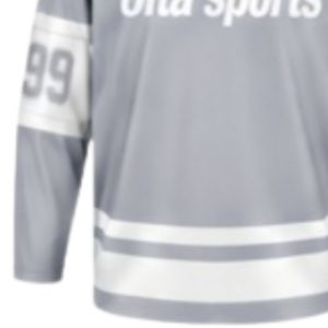 Maillot de hockey sur glace gris clair pour hommes, manches longues, polyester, chemise d'équipe athlétique, vêtements de sport pour l'entraînement - Product Image 6