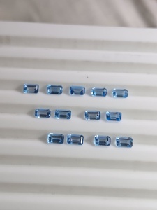 Topacio Azul Cielo Natural, Corte Octogonal, Piedra Preciosa Suelta de 4x6mm, 10 Quilates, para Joyería - Product Image 2