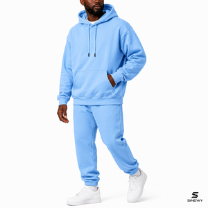 Sweat-shirt surdimensionné pour homme SINEWY, couleur unie, en molleton de coton respirant, avec imprimé lettres et poche, coupe décontractée, tricoté pour l'hiver - Product Image 3
