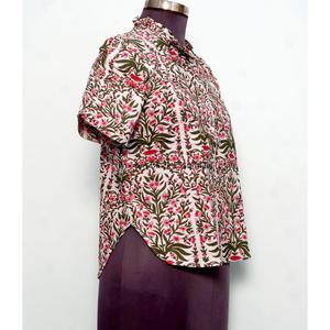 Hauts à col roulé imprimés floraux style coréen vintage - Confortables et chics pour le quotidien, 100 % coton, écologiques, vente en gros pour femmes - Product Image 4