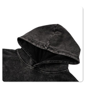 OEM 2026 Sweat à capuche en molleton bouclette lourd 380 g/m², coupe oversize, uni, personnalisable, avec lavage vintage effet pierre et acide - Product Image 3