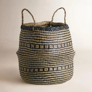 ตะกร้าหญ้าทะเลลายผสมผสาน ตะกร้าเก็บของทำมือ ขายส่ง เป็นมิตรกับสิ่งแวดล้อม ผลิตในเวียดนาม - Product Image 4