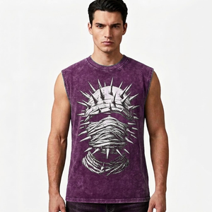 Débardeur de sport décontracté pour homme, personnalisé, imprimé, respirant, à séchage rapide, en tissu tricoté - Product Image 4
