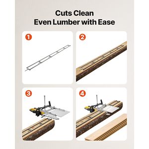 Kit per Sega a Catena con Barra Trasversale da 15 piedi e 6 pollici, Sistema di Guida per Sega a Catena con Guide in Alluminio e 4 Cunei, Compatibile con Motoseghe - Product Image 6