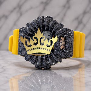 Reloj Digital con Bisel Floral y Logotipo Personalizado, Reloj de Pulsera Premium con Incrustaciones de Piedras Negras - Product Image 1