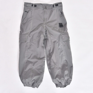 Men's Grey Cargo Snow Pants Waterproof Polyester <b>Ski</b> Bottoms with Multi-Pockets Adjustable Ankles Button Closure - Product Image 1