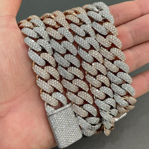 Designer Inspired Mens Cuban Link <b>Necklace</b> with Lab Grown Diamond Style Luxury <b>Fashion</b> Chain for Streetwear Business - Product Image 4