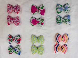 Luxury Handmade Floral <b>Bow</b> Hair <b>Clips</b> for Girls Multicolor Cotton Daily Wear Party Kids Styling Wholesale Collection - Product Image 2