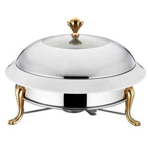 Luxury Embossed Gold Arabic Calligraphy Casserole with Hammered Conical Lid and <b>Ceramic</b> Premium Insulated Hot <b>Pot</b> Food Warmer - Product Image 4