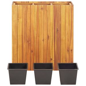 Jardinière surélevée en bois d'acacia brun massif, élégante, pour jardin extérieur - Product Image 3
