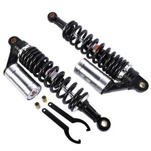 2 Amortiguadores Traseros de Aire Negros y Plateados de 340 mm (13.5 Pulgadas) para Harley Sportster 883 1200 para Motocicletas Honda - Product Image 1