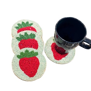 Posavasos de lona duradero con cuentas de gato, bordado a mano con cara de animal, tapete para bebidas, almohadilla para tazas con cuentas de semillas, decoración linda para mesa, regalo, adorno para el hogar - Product Image 6