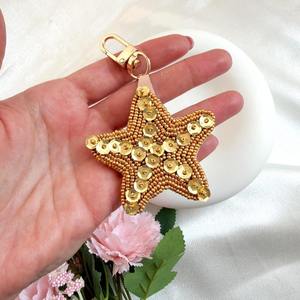 Colgante de Estrella de Mar Texturizado 3D Bañado en Oro con Cuentas, Amuleto de Vida Marina para Joyería Náutica y Accesorios DIY, Colgantes y Amuletos de Moda - Product Image 5