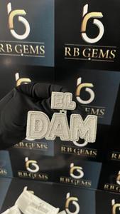 Pendentif Lettre Personnalisé RB GEMS en Argent 925 Moissanite, Style Hip Hop Glacé, Unisexe, pour Usage Quotidien - Product Image 2