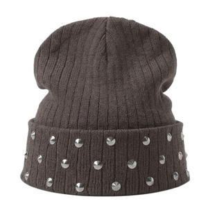 Gorro de Punto Acanalado Azul Cobalto de Marca Privada con Bordado 3D Estilo Y2K, Transpirable e Impermeable, Unisex, Fabricación OEM - Product Image 3