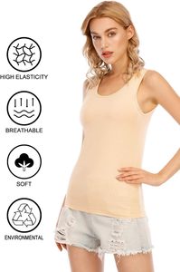 Camiseta sin mangas de algodón para mujer, chaleco básico sin mangas, camiseta informal para uso diario, entrenamiento, fitness, camiseta de verano con logo personalizado - Product Image 4