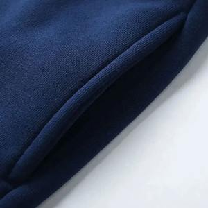Chándal con Capucha Azul Marino para Hombre, Color Sólido, Cierre Completo, Ropa Casual de Otoño, 100% Poliéster, Peso Medio, Corte Regular, Bolsillos Laterales - Product Image 6