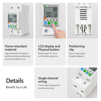 Interrupteur intelligent Tuya WiFi 2P avec compteur d'énergie 63A, protection contre les surtensions et les sous-tensions, protection contre les fuites, interrupteur à réenclenchement automatique PST-WTDZW-63A