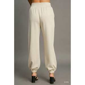 Umgee Pantalon de jogging à cordon avec couture avant pour femme - Product Image 5