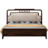 Lit king size en bois massif sculpté, fait main, avec rangement, style rustique, de qualité supérieure, pour chambre à coucher.