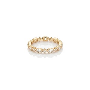 Wholesale DEF Color VS VSV Clarity Full Eternity Band Marquise & Round Lab Grown Diamond 10K 14K 18K Solid Gold Stackable Ring - Product Image 2